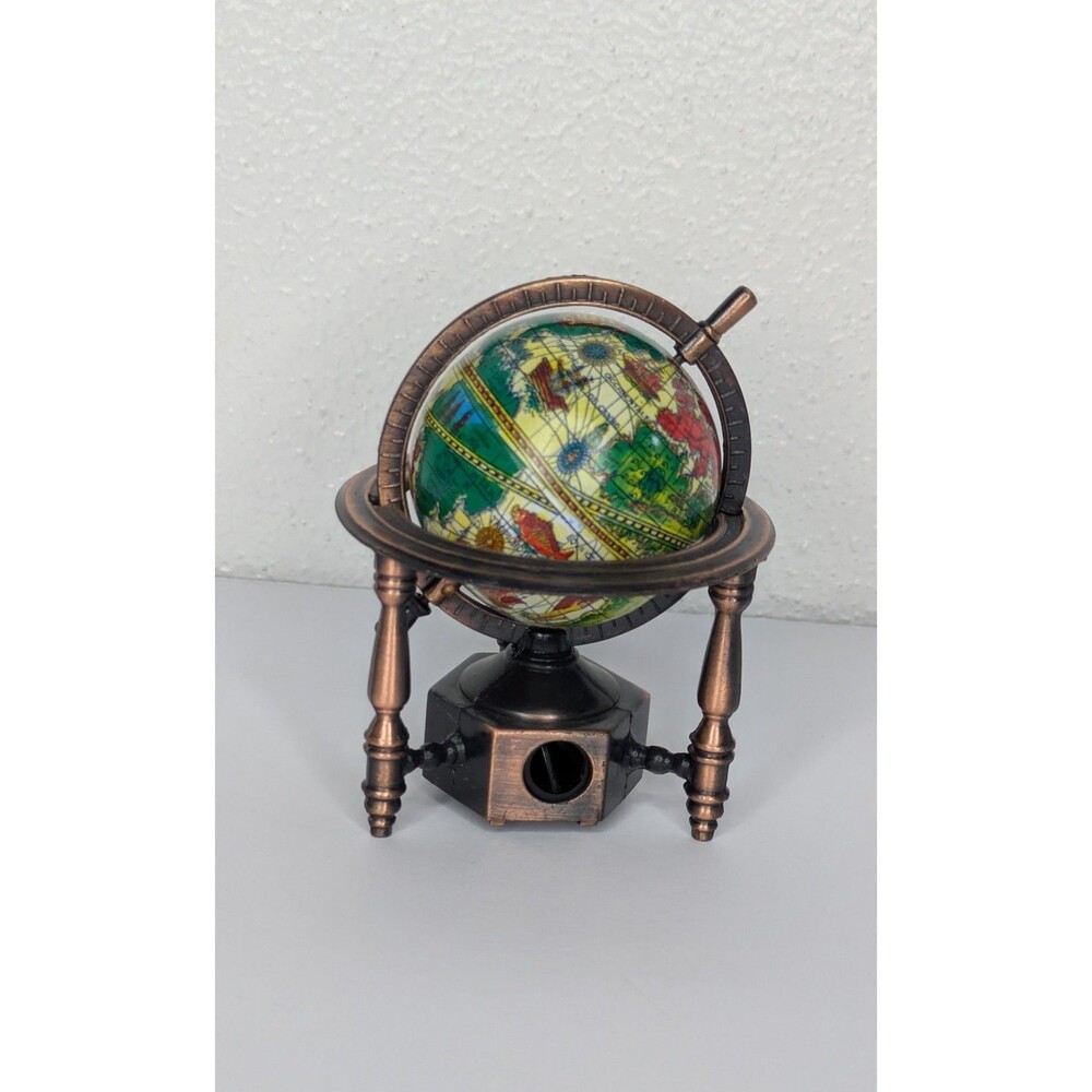 Mini World Globe Map  Metal Die Cast Pencil Sharpener For Desktop